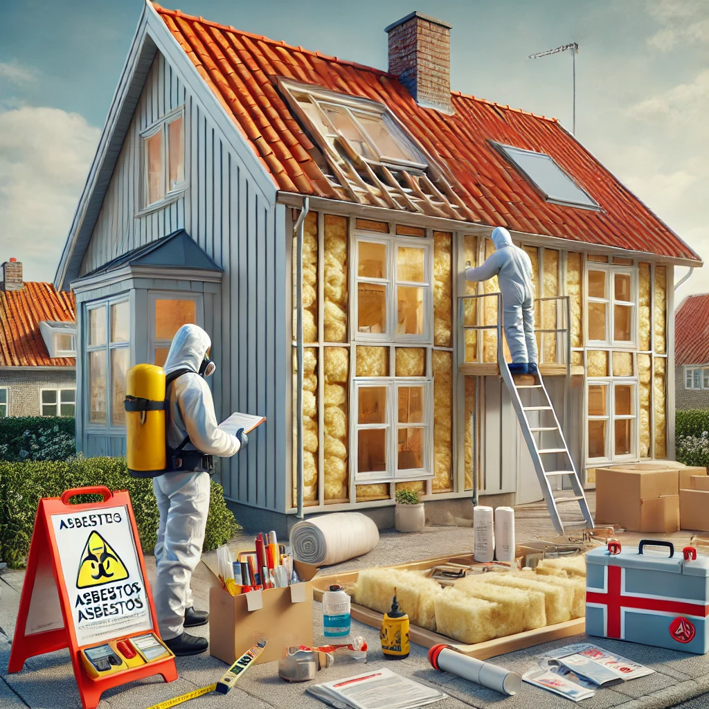 Folk der undersøger om asbest i hus